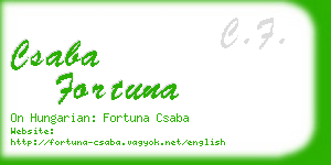 csaba fortuna business card